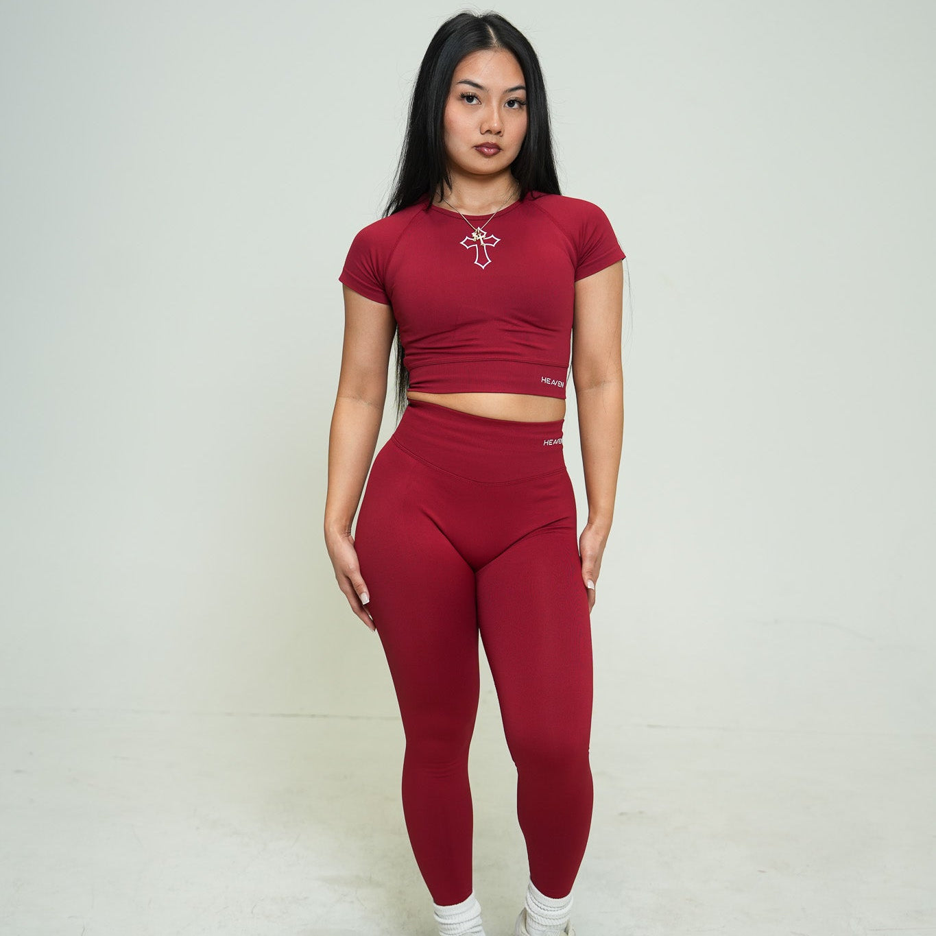 Halo Rise Shorts + Leggings Bundle - WINE RED