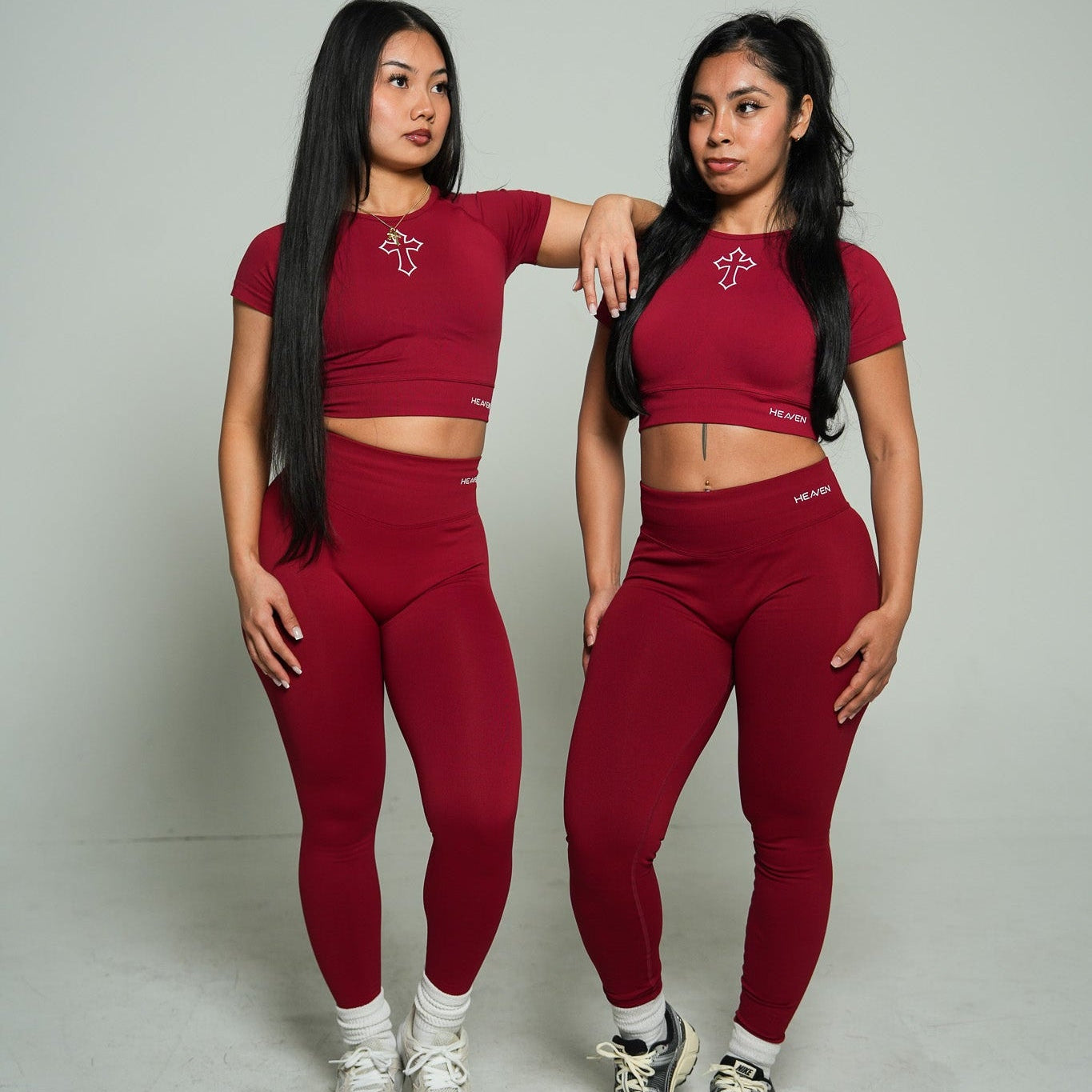 Halo Rise Shorts + Leggings Bundle - WINE RED